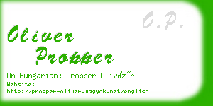 oliver propper business card